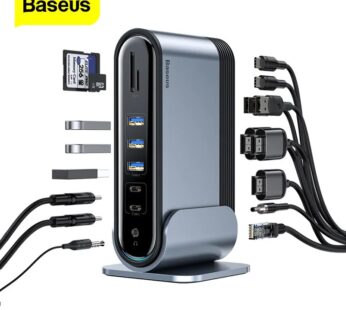 Bas192.- airies USB Type-C vers PD RJ45, VGA, HD, 3 écrans, adaptateur USB 3.0, 2.0, station d’accueil pour MacPlePro, 16 en 1