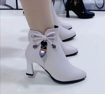 Bottes à talons hauts imperméables pour femmes, chaussures simples, fermeture éclair blanche, chaussures de Taiwan, printemps et automne, nouveau, 2023, 600