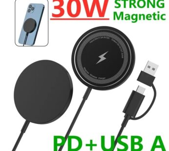 Chargeur magnétique sans fil pour iPhone, support de charge rapide, chargeurs de téléphone Macsafe PD, station S6, 14, 13, 12 Pro Max, Airpods, 30W