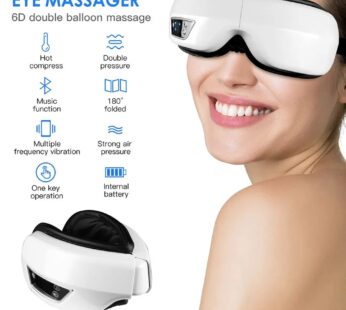 Masseur pour les yeux d’airbag intelligent 6D musique soins oculaires massage compresse chaude bluetooth masque pour les yeux anti-vibration Winkle