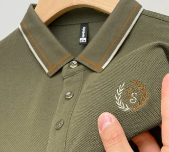 Polo brodé pour homme, 100% coton, coupe couvertes, vêtements de marque, t-shirt de golf de haute qualité, document solide, mode estivale, nouveau