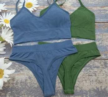 APHROLA-Ensemble de sous-vêtements sans couture pour femme, soutien-gorge et slip, culotte rembourrée sans fil, string basique, sous-vêtements féminins