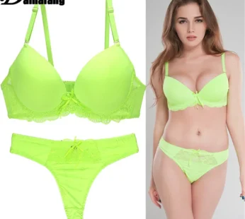 Ensemble de sous-vêtements en dentelle pour femmes, soutien-gorge Push Up Sexy et culotte avec nœud, confortable, soutien-gorge, jeune, réglable, Lingerie en V profond, tendance