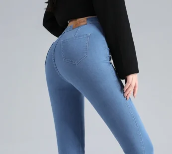 Jean Slim Vintage pour femme, pantalon en Denim, très extensible, gris, Sexy, taille haute, tendance, bureau, Y2K, années 90