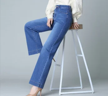 Jean taille haute à jambes larges pour femme, pantalon droit, élégant, à la mode, grande taille, ample, printemps et été