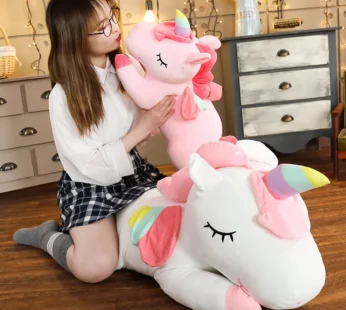 Peluche licorne, jouet en peluche doux, poupée géante de dessin animé, Animal cheval, cadeau de haute qualité, livraison directe