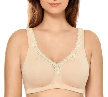 Soutien-gorge en coton Non rembourré pour femmes, sous-vêtements de nuit, coupe douce, minimiseur, grandes tailles, C D E F G H I