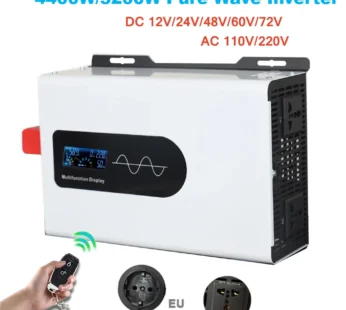 Onduleur à onde sinusoïdale pure, DC AC, 12V, 220V, 4400W, 5200W, convertisseur sinusoïdal, onduleur solaire, voiture, extérieur, chargeur d’alimentation externe